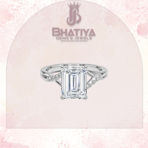 Anillo de Oro con Piedra de Corte Esmeralda Brillante y Banda Trenzada para Mujer, Joyería de Gema Brillante de Lujo, Estilo Nupcial Elegante, Anillo de Regalo de Aniversario - Product Image 5