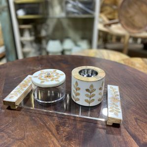 Boîtes à plateau en incrustation de nacre Brûleur d'encens Mubarak Bakhoor Brûleur Design tendance à la mode Mekhan par faizacraft - Product Image 3