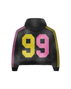 Chándal lavado con ácido para hombre, Sudadera con capucha y parches desgastados de corte Vintage para coser, talla grande, transpirable, OEM, venta al por mayor - Product Image 6