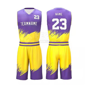 Conjuntos de Uniformes de Baloncesto Transpirables de Alta Calidad en Color Personalizado para Hombres Adultos, 100% Poliéster, Sin Mangas, Servicio OEM - Product Image 4