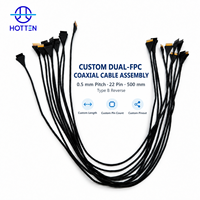 Kabel FPC Fleksibel OEM Hotten Kustom 22 Pin Pitch 0.5mm 500mm Perakitan Kabel Datar Fleksibel