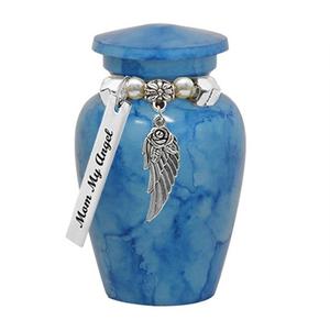 Mini urne Ange dans les nuages, option breloques d'amour, souvenir fait main, étiquette personnalisée, urnes funéraires en aluminium - Product Image 2