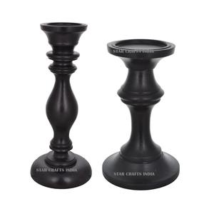 Lot de 3 bougeoirs à pâte de différentes tailles bougeoirs en cire de décoration de mariage en bois de forme ronde et support pour bougies de place - Product Image 6