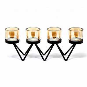 La mejor decoración del hogar elegante soporte de candelita de hierro y metal portavelas festivo de Navidad con otras funciones - Product Image 1