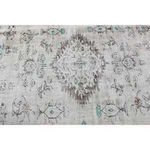 Tapis vintage 3,7x5,8 pieds, tapis turc décoratif, tapis en laine gris bleu à imprimé animal - Product Image 5