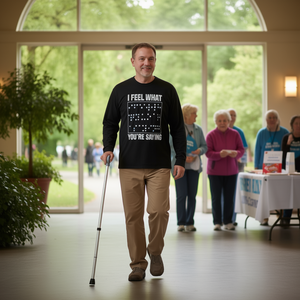 T-Shirt a Maniche Lunghe per la Consapevolezza della Ceghettazza, T-Shirt Promozionale per Ipovedenti - Product Image 3