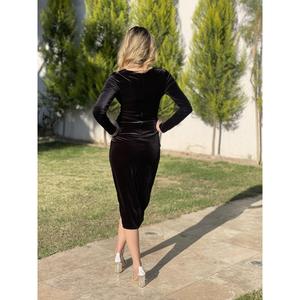 Abito da sera Midi con scollo a V a maniche lunghe con scollo a stella An39514 39514