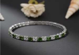 Élégant bijoux en diamant américain blanc rhodium polonais bracelet en pierre complète pour les femmes vêtements de fête et Look festif - Product Image 4