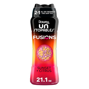 Downy Unstopables Fusions In-Wash Scent Booster Laundry Beads, Sunset and Citrus Scent, 21,1 oz, 2 en 1 All Day Freshness - Product Image 1