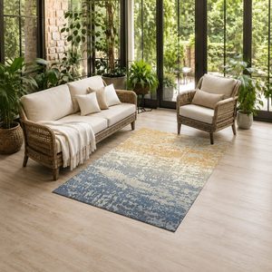 Tapis RUGS DEPOT LXDP-0223 en gros, tapis ethnique kilim en chenille imprimé numériquement, couleur terre cuite dorée, lavable en machine, antidérapant - Product Image 6