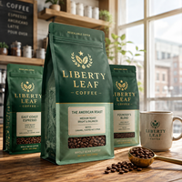 AT PACK Ensembles d'emballage pour thé et café 100g, Boîte en papier Doypack personnalisée pour café filtre pour la France, Kits d'emballage pour torréfacteurs et cafés