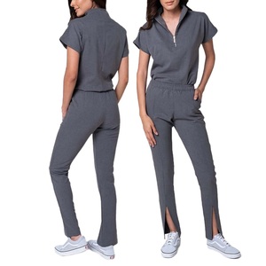 2026 Stylish Nurse Medical Scrubs Female Hospital Uniform <b>Bell</b> Bottom Style Trousers Joggers Women Medical Soft Spandex Scrubs - Product Image 1