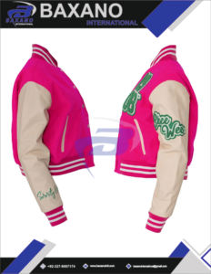 Alpha |   Kapa |   Veste universitaire Alpha Sorority rose, coupe-vent, respirante, en mélange de laine, avec logo brodé, veste AKA Sorority - Product Image 6