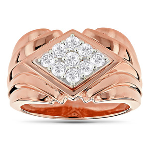 Luxury Round Moissanite Square Halo Style Diamond <b>Ring</b> <b>Crafted</b> In S925 Sterling Silver - Product Image 2