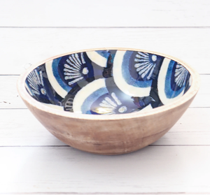 Bol en bois imprimé émaillé Vente en gros de saladier en bois d'acacia de haute qualité Bol de service imprimé en émail - Product Image 3