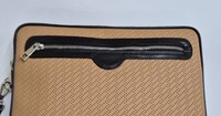 100% Premium-Qualität Echtes Kuhleder Business Laptop-Hülle Tasche Anpassbare Farbe Logo Modernes Perforiertes Design YKK-Reißverschluss