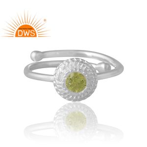Anillo de piedras preciosas de peridoto Natural de plata de diseño de tendencia joyería personalizada para regalo de mujer para ella - Product Image 3