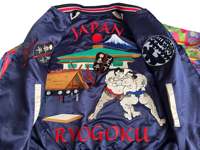 Veste Sukajan de sumo réversible Dope Ryogoku Mt. Bannière néon brodée Fuji, côté premium, souvenir japonais, service OEM