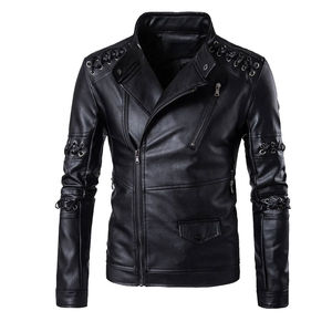 Chaqueta de Cuero para Hombre, Abrigada para Invierno, con Cuello Alto, Transpirable, Informal, a Precio Razonable - Product Image 1