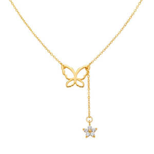 Pendentif Papillon Délicat en Argent Marqué Orné d'un Placage Or, Breloque Fine - Product Image 3