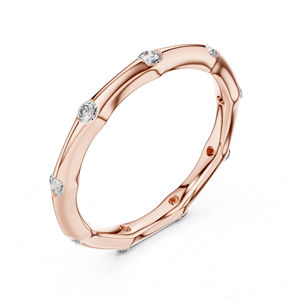 Anillo de Oro Rosa de 14K con Diamante Redondo Cultivado en Laboratorio para Mujer |   Joyas para Fiestas |   Diamante Cultivado Nuevo - Product Image 6