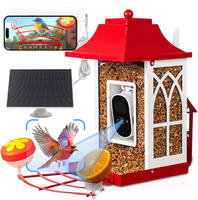 Caméra intelligente mangeoire pour oiseaux avec panneau solaire, 1080P HD, grand angle de 110 °, contrôle par application, détection de mouvement, vision nocturne
