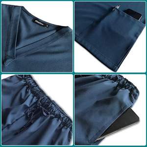 Uniformes de limpieza de hospital uniformes coloridos mujeres Spandex poliéster Scrub conjuntos - Product Image 6