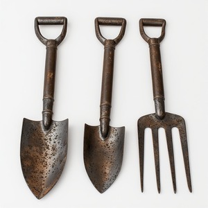 Handcrafted iron garden <b>trowel</b> in rustic patina finish designed for durable outdoor use and elegant decorative display. - Product Image 2