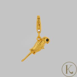Amuleto de Loro con Espinela Negra Kimbie - Opciones en Plata de Ley 925 y Chapado en Oro - Product Image 3