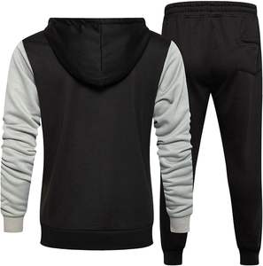 ชุดวอร์มลำลองสำหรับผู้ชาย OEM ผ้าโพลีเอสเตอร์/ผ้าฝ้ายขนแกะ เป็นมิตรกับสิ่งแวดล้อม ระบายอากาศได้ดี แห้งเร็ว ชุดกางเกงจ็อกเกอร์ลายเรียบพร้อมเสื้อฮู้ด - Product Image 2