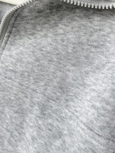 เสื้อมีฮู้ดแบบสวมศีรษะมีซิปสำหรับผู้หญิงผ้าฟลีซผ้าฝ้าย460GSM ด้านหน้านุ่มระบายอากาศได้ดีป้องกันการยับย่นฤดูใบไม้ร่วง - Product Image 5