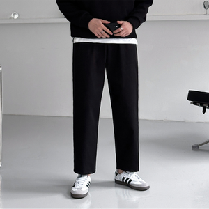 Camisetas para hombre, pantalones casuales de ajuste cónico coreano para hombre, pantalones diarios de algodón elástico de 4 vías, ropa de calle Unisex, 5 colores - Product Image 3