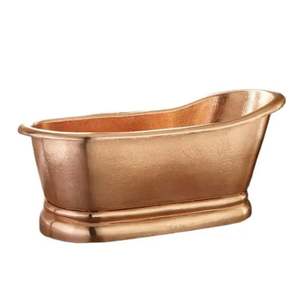 Bañera de cobre independiente de fabricación india, zapatilla simple o doble pulida con patas de garra, opciones al por mayor disponibles - Product Image 3