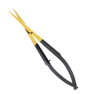 Ciseaux à sourcils en gros, couleur or et noir, lames droites et pointues, acier métallique, ciseaux à sourcils de beauté - Product Image 1