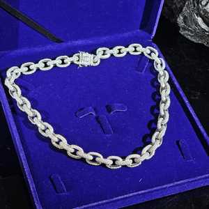 Cadena de Lujo de Plata de Ley 925 con Baño de Rodio de Alto Brillo, Estilo Gota, con Diamantes de Moissanita VVS, Unisex, para Uso Diario - Product Image 3