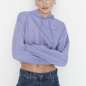 Sudadera con capucha corta con estilo para mujer, ajuste cómodo, diseño de moda, tela de punto transpirable antibolitas perfecta para invierno - Product Image 2