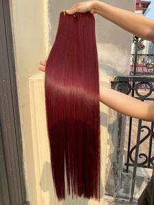 Extensions de cheveux humains 100% vietnamiennes de qualité supérieure, couleur vin rouge, prix de gros, qualité supérieure - Product Image 5