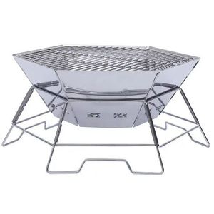 Stainless steel grill, <b>foldable</b>, hexagonal - Product Image 1