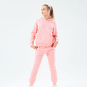 Tenue de jogging 100% coton personnalisable pour femmes respirant séchage rapide pull survêtement imprimé à capuche hiver solide ensembles décontractés - Product Image 1