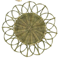 Sous-plats décoratifs en rotin naturel tressé à la main, style européen, pour mariage et décoration de table, personnalisables