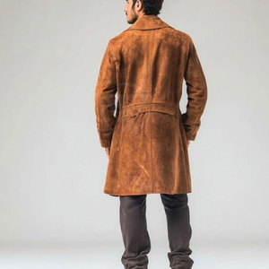 Manteau Trench Homme Luxe et Durable en Cuir Suédé Écologique Respirant, Design Personnalisable, Finition Lisse - Product Image 4