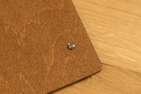 Lot de couvertures de menu DIVRIS modernes en bois brun clair, avec sangle en cuir, étanches, écologiques, logo gravé au laser pour