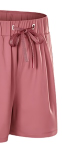 Short décontracté en coton d'été pour femmes tissu en toile respirante taille élastique poche élégante détaillant motif solide teint uni OEM - Product Image 4