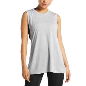 Camiseta sin mangas de entrenamiento atlético con espalda cruzada de secado rápido para mujer de poliéster 85% de alta calidad - Product Image 4