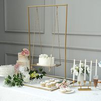 Présentoir à gâteaux suspendu en métal doré le plus vendu présentoir à desserts pour mariage, restaurant, fête au meilleur prix