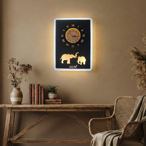 Lámpara de Pared LED Redonda de 24W con Reloj, Diseño Moderno, Luz Blanca Cálida, para Sala de Estar - Product Image 1
