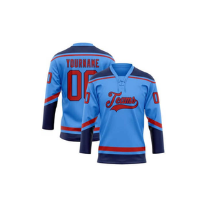 Maillot de hockey sur glace personnalisé pour homme, imprimé par sublimation, respirant, séchage rapide, antibactérien, anti-UV, 100% polyester, col en V, maille - Product Image 6