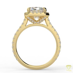 Bague de fiançailles en diamant de laboratoire coupe rayonnante de luxe au design unique pour femmes disponible à un prix abordable - Product Image 3