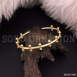 Handmade Dotted Designer <b>Cuff</b> and Bangle SKU7064 Brass Jewelry for <b>Women</b> and Girls - Product Image 4
