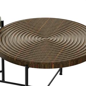 Table basse écologique design marbre, style nordique, table d'appoint de luxe, ensemble de tables d'appoint avec structure métallique, mobilier moderne pour salon, table d'appoint. - Product Image 4